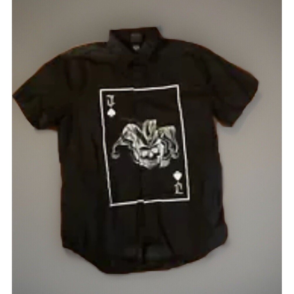Hot Topic Joker "Ha Ha Ha "DC Comics Suicide Squad SS Button Shirt Mens Small